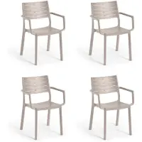 Keter Metaline tuinstoel - 4 stuks - 53,3x60,2x81,3 cm - Grijs