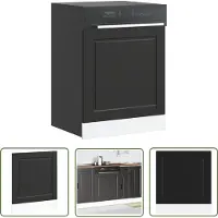 vidaXL Keukenpaneel - Vaatwaspaneel - Vaatwaspaneel Porto 60x1,5x67 cm bewerkt hout zwart - Vaatwasserbeschermer - Bewerkt Hout - Zwart