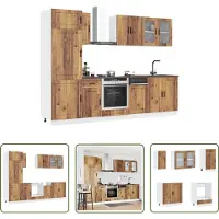 vidaXL Keukenopstelling - Keuken Kast Set - 8-delige Keukenkastenset Kalmar bewerkt hout oud houtkleurig - Houten Keukenkasten - Opslagruimte Keuken - Kalmar Serie