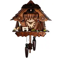 Engstler - 343_Q - Koekoeksklok - Kwarts - Notenhout - 28 cm