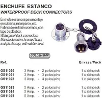 Goldenship 3 Pins Waterproof Deck Connector With Cable Grommet Zilver 3A