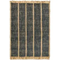 Ferm Living Athens Tapijt Natural|Ink Blue | 140 x 200 cm