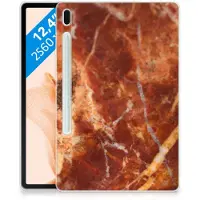 B2Ctelecom Samsung Galaxy Tab S7FE Tablet Back Cover Marmer Bruin