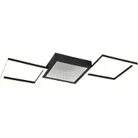 Reality LED-plafondlamp Gelo, dimbaar, zwart, Woon-/ Eetkamer, metaal, Modern, LED plafondlamp