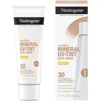 Neutrogena Purescreen+ Getinte Zonnebrand voor Gezicht met SPF 30, Mineralen Zonnebrand met Zinkoxide