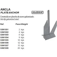 Goldenship Steel Yacht Galvanized Anchor Zilver 4 kg