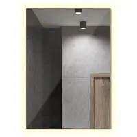 Tulup Spiegel – Rechthoekige Spiegel – 60 cm x 40 cm – Wandspiegel Zonder Lijst – Hal Spiegel – Minimalistische Spiegel – 3000K (Warm Licht)