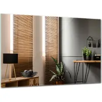Tulup Spiegel – Spiegel Rechthoek – 80 cm x 60 cm – Rechthoekige Spiegel Zonder Rand – Design Wandspiegel – Spiegel Voor de Woonkamer – Boho Wandspiegel – Spiegel Zonder Lijst