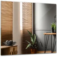 Tulup Spiegel – Rechthoekige Spiegel – 50 cm x 50 cm – Wandspiegel Zonder Lijst – Badkamerspiegel Rechthoek – Spiegel Voor de Woonkamer – Moderne Spiegel – Rechthoekige Wandspiegel