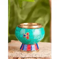 BERK Wierookbrander met netje messing met stenen 3,5 cm