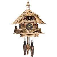 Engstler - 444/22_QM - Koekoeksklok - Kwarts - Notenhout - met muziek - 31 cm