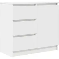 vidaXL Dressoir met lade 71x35x65 cm spaanplaat wit