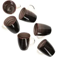 MamboCat Set van 6 Coffeeblack koffiemokken met handvat zwart - 24326256