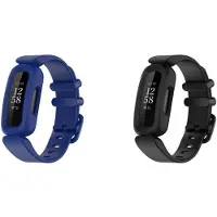 Strap-it Bundel van 2 Siliconen Classic Bandjes - Geschikt voor Fitbit Ace 3 - Donkerblauw & Zwart - Sportbandje - Sportarmband - Siliconen Band - Waterbestendig & zweetbestendig