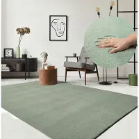 The Carpet RELAX – Extra Zacht & Wasbaar Vloerkleed tot 30°C met Antislip Onderzijde – Fluweelachtige Structuur – Voor Slaapkamer of Woonkamer – Groen, 240 x 340 cm