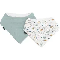 DOMIVA - Bandana slabbetjes - 100% katoen - Celadon (2 stuks)