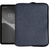 Kwmobile universele tablet hoes geschikt voor 12,4"-12,9" Tablet hoesje - Stoffen cover voor tablets 28,7 x 21,7 cm - Tablet sleeve met rits - In donkerblauw