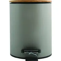 Spirella Pedaalemmer 5L - ADONIS - Prullenbak Badkamer - Bamboo - Taupe