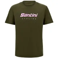 Santini - Coloured Branded T-Shirt - T-shirt S, olijfgroen