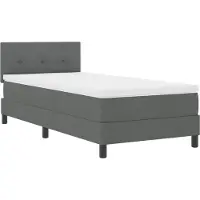 vidaXL Boxspring bed met hoofdeinde Donkergrijs 90 x 190 cm Stof