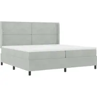 vidaXL Boxspring bed met matras Lichtgrijs 200 x 200 cm Fluweel