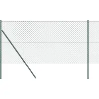 vidaXL gaashek met grondbevestiging 10 x 1,4 m PVC-Coated Staal Groen