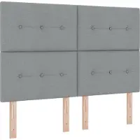 vidaXL Boxspring bed met hoofdeinde Lichtgrijs 140 x 200 cm Stof
