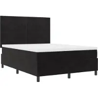 vidaXL LED Box Spring Bed met hoofdeinde Zwart 140 x 200 cm Fluweel
