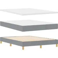 vidaXL Boxspring bed met matras Lichtgrijs 200 x 140 cm Stof