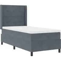 vidaXL Boxspringbed met LED-verlichting, donkergrijs, 90 x 200 cm, fluweel