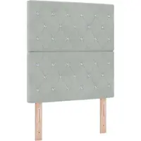 vidaXL LED boxspringbed met matras, lichtgrijs, 80 x 200 cm, gestoffeerd