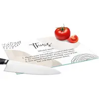 KitchenYeah Glazen Snijplank - 28x20 - Thuis - Pastel - Quote - Snijplanken Glas