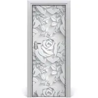 Tulup Deursticker - Rozen Deurposter - 75 cm x 205 cm - Blauw Deursticker - Moderne Deur Sticker - Deursticker voor de Badkamer - Deur plakfolie
