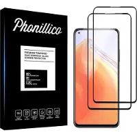 Phonillico Screenprotector voor Xiaomi MI 10T / MI 10T Pro - 2 stuks Beschermglas van glas Transparante glazen schermbeschermfolie met zwarte randen