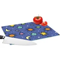 KitchenYeah Glazen Snijplank - 28x20 - Planeten - Sterren - Design - Snijplanken Glas