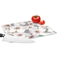 KitchenYeah Glazen Snijplank - 28x20 - Bloemen - Sakura - Patronen - Snijplanken Glas