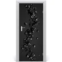 Tulup Deursticker - 3D-Abstractie Deurbehang - 85 cm x 205 cm - Grijs Deursticker - Moderne Deur Sticker - Deursticker voor de Badkamer - Deurbehang Sticker