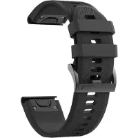Phonillico Band voor Garmin Quatix 6X Solar / Garmin Quatix 3 - Zwart siliconen 26 mm QuickFit