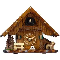 Engstler - 40510_Q - Koekoeksklok - Kwarts - Notenhout - 22 cm
