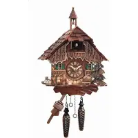 Engstler - 431_QM - Koekoeksklok - Kwarts - Notenhout - met muziek - 35 cm