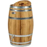Barrelatelier Regenton 'CLEAR' 100 l. geolied, incl. los deksel, handvat en chromen kraantje / Houten Regenton / Nieuw