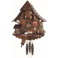 Engstler - 4927_MT - Koekoeksklok - 1-daags kettinguurwerk - Notenhout - met muziek met dansend paar - 35 cm