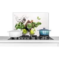 KitchenYeah Spatscherm keuken 60x40 cm - Kookplaat achterwand Kruiden - Appel - Smoothie - Muurbeschermer - Spatwand fornuis - Hoogwaardig aluminium