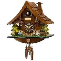 Engstler - 47111_QM - Koekoeksklok - Kwarts - Notenhout - met muziek - 25 cm