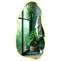 Tulup LED Spiegel - Asymmetrische Spiegel LED - 40 cm x 80 cm - Spiegel Organisch Met Licht - Slaapkamerspiegel - Warm Wit 3000K - LED Spiegel Organische Vorm - Design Wandspiegel