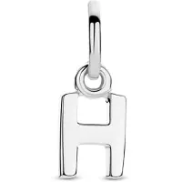 The Jewelry Collection Zilver Gerhodineerde Hanger letter H 1333748