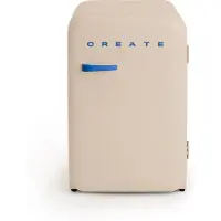 Create - Koelkast in retrostijl - Zand - Handvat Kobaltblauw - FRIDGE RETRO 107L