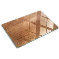 Tulup Glazen Snijplank - Bruin Hout Snijplank van Glas - 80 x 52 cm - UV Gelaagd Glas Serveerplank - Groot Formaat Snijplank van Glas - Dienblad - Snijplank Glas - Keukenbenodigdheden