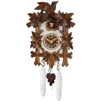 Engstler - 522/28_QM - Koekoeksklok - Kwarts - Notenhout - met muziek - 22 cm