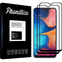 Phonillico Screenprotector voor Samsung Galaxy A20E - 2 stuks Beschermglas van glas Transparante glazen schermbeschermfolie met zwarte randen